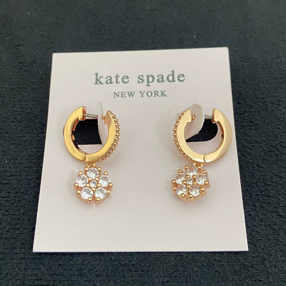 Kate SPADE Flower Shape Zircon Inlaid Metal Earrings